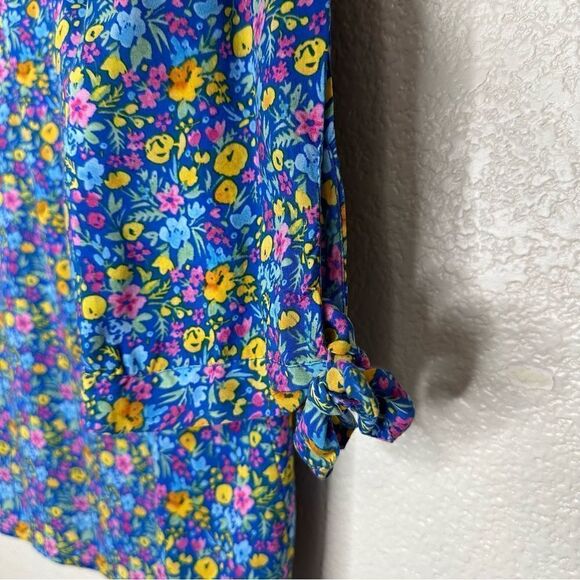 Adrienne Vittadini Floral 3/4 Sleeves Tie Pull Over Top - Picture 6 of 13